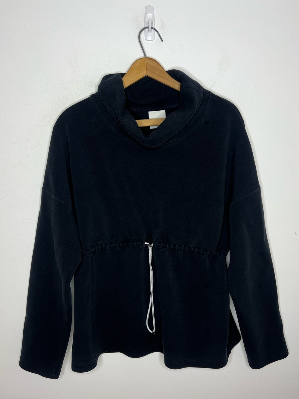 Varley Barton Double Faced Sweat Size Small Gray Cowl Neck Pullover